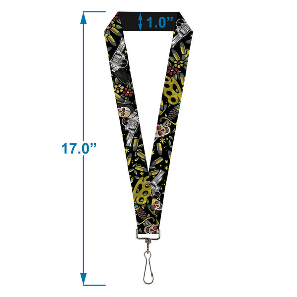 Buckle-Down Lanyard - 1.0" - Born To Raise Hell CLOSE-UP Black