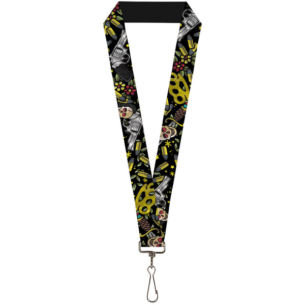 Buckle-Down Lanyard - 1.0" - Born to Raise Hell CLOSE-UP Black