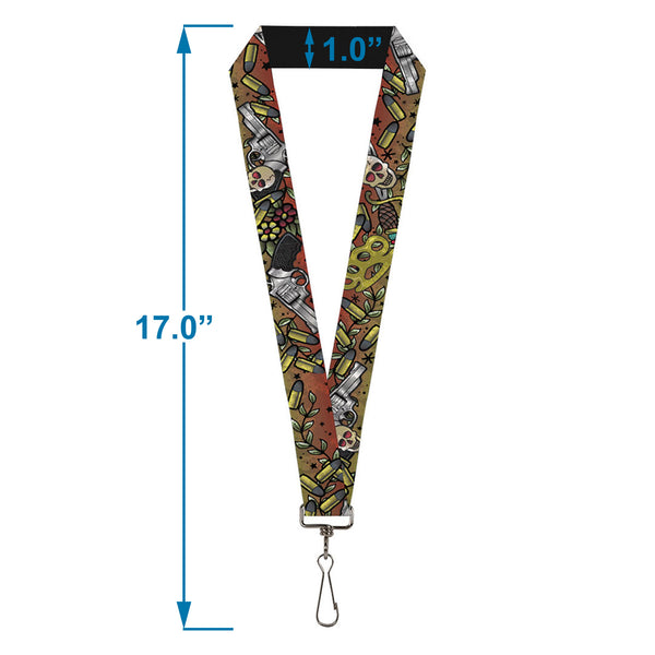 Buckle-Down Lanyard - 1.0" - Born To Raise Hell CLOSE-UP Red