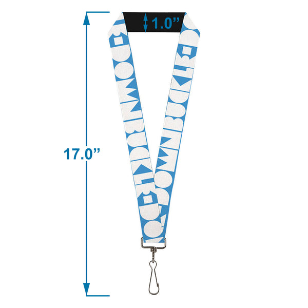 Buckle-Down Lanyard - 1.0" - BUCKLE-DOWN Shapes Turquoise White