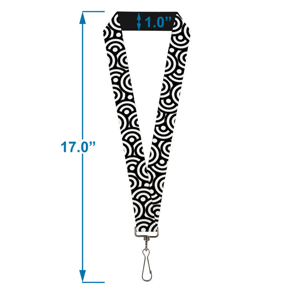 Buckle-Down Lanyard - 1.0" - Bullseye Stacked Black White