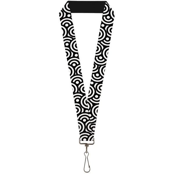 Buckle-Down Lanyard - 1.0" - Bullseye Stacked Black White