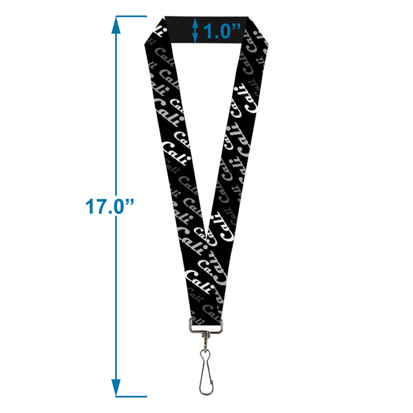 Buckle-Down Lanyard - 1.0" - CALI Fade Diagonal Black Gray White