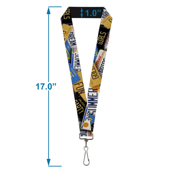 Buckle-Down Lanyard - 1.0" - Cali License Plates Stacked