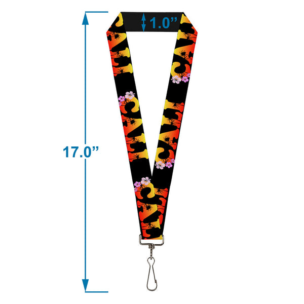 Buckle-Down Lanyard - 1.0" - CALI Tropical Black Multi Color