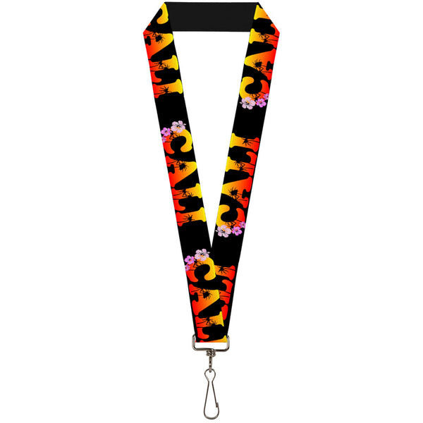 Buckle-Down Lanyard - 1.0" - CALI Tropical Black Multi Color