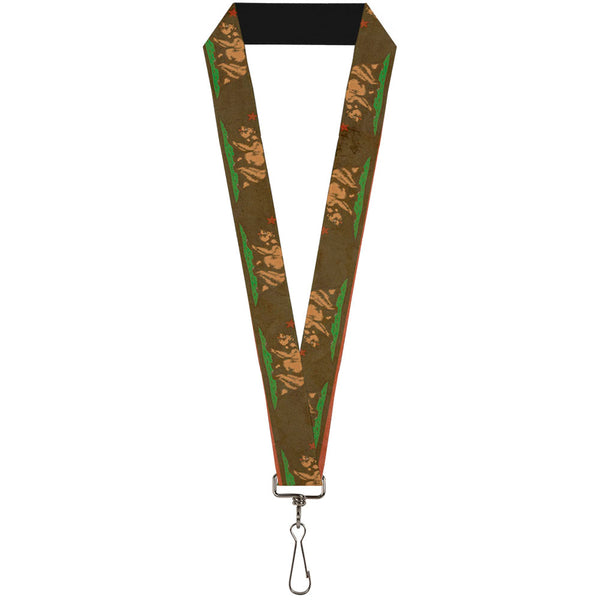 Buckle-Down Lanyard - 1.0" - California Flag Weathered Browns