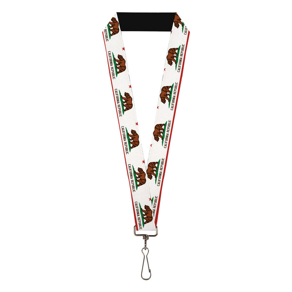 Buckle-Down Lanyard - 1.0" - California State Flag White