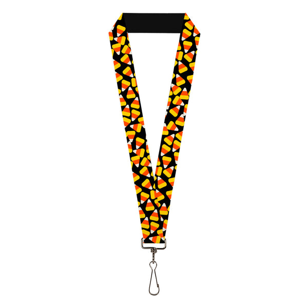 Buckle-Down Lanyard - 1.0" - Candy Corn Scattered Black/Yellow/Orange/White