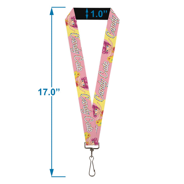 Buckle-Down Lanyard - 1.0" - Candy Land CANDY CUTE Princess Lolly Pose Pink