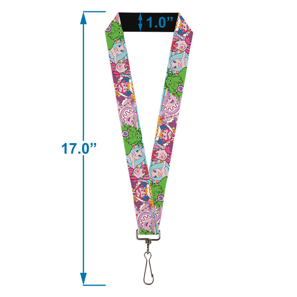 Buckle-Down Lanyard - 1.0" - Candy Land Character Lineup Stripe Multi Color
