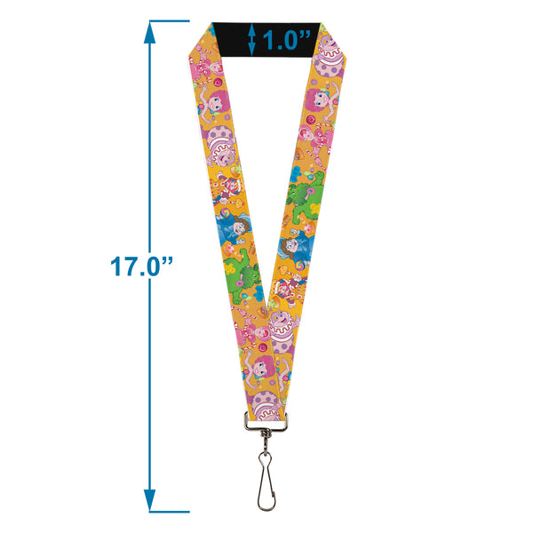 Buckle-Down Lanyard - 1.0" - Candy Land Characters And Candy Collage Yellow