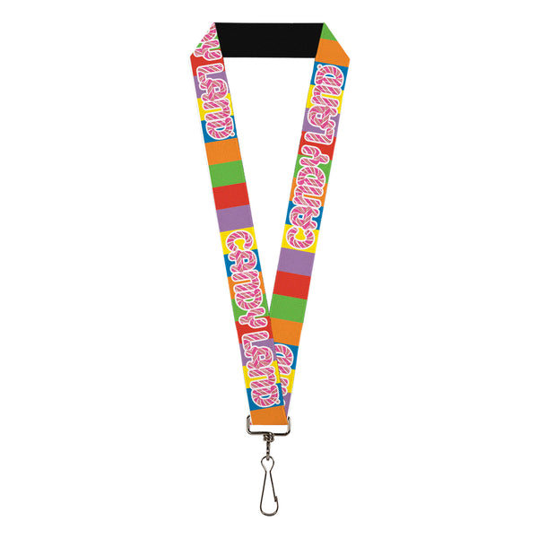Buckle-Down Lanyard - 1.0" - CANDY LAND Game Logo Color Blocks Multi Color