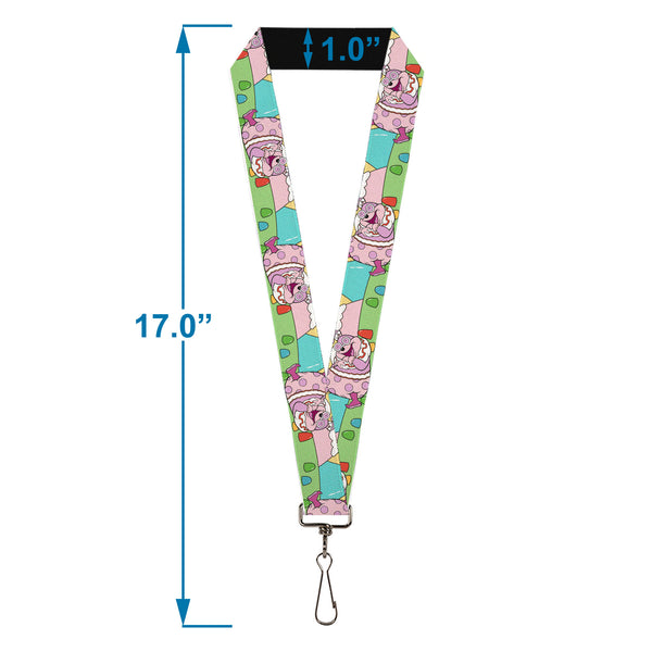 Buckle-Down Lanyard - 1.0" - Candy Land Jolly Laughing Pose And Gum Drops Multi Color