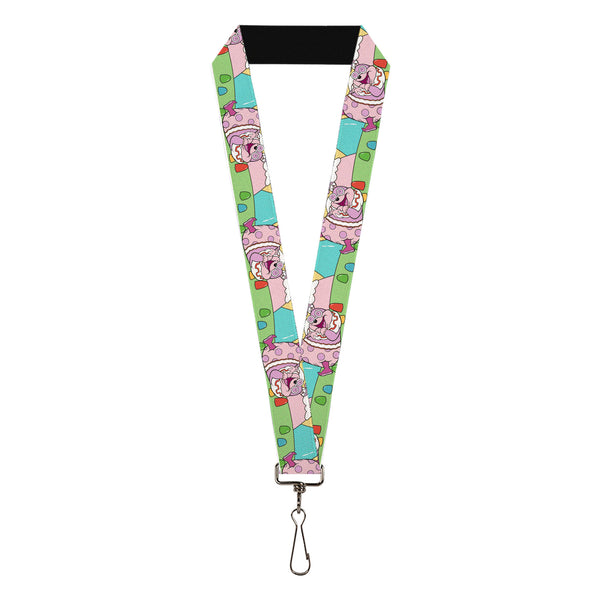 Buckle-Down Lanyard - 1.0" - Candy Land Jolly Laughing Pose and Gum Drops Multi Color