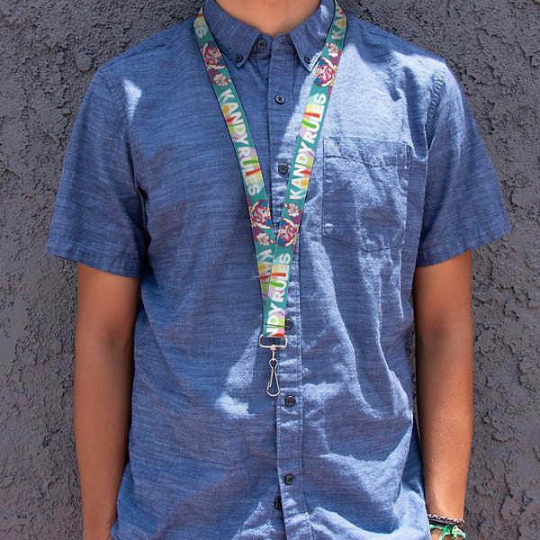 Buckle-Down Lanyard - 1.0" - Candy Land KANDY RULES King Kandy Pose Teal/Multi Color