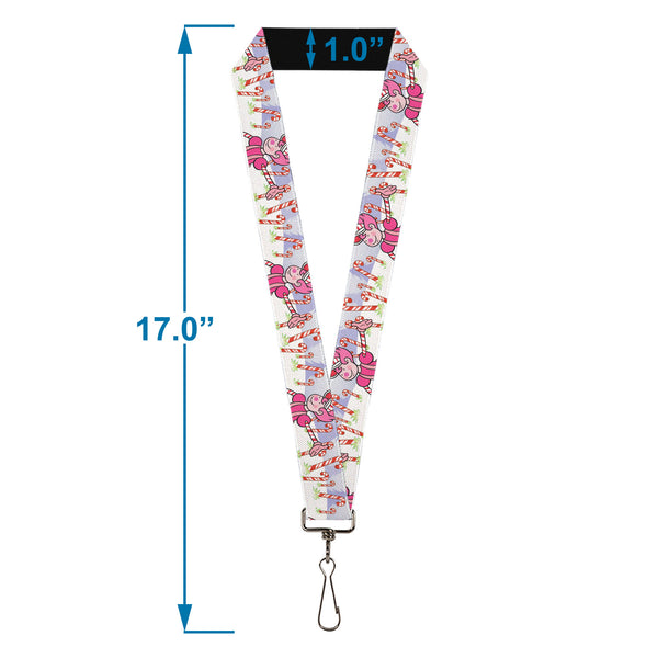 Buckle-Down Lanyard - 1.0" - Candy Land Mr. Mint Pose And Candy Canes Multi Color