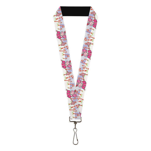 Buckle-Down Lanyard - 1.0" - Candy Land Mr. Mint Pose and Candy Canes Multi Color