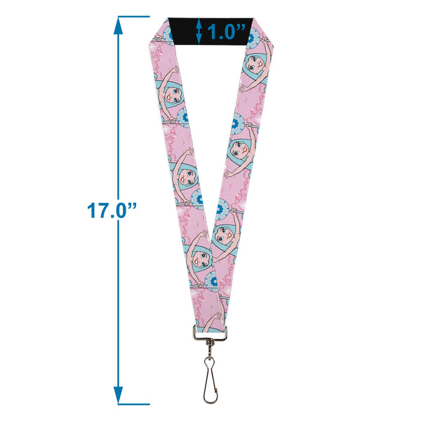 Buckle-Down Lanyard - 1.0" - Candy Land Queen Frostine Pose And Float Bubbles Pinks