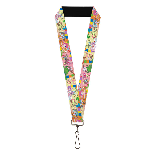 Buckle-Down Lanyard - 1.0" - Candy Land TAKE ME TO THE CANDY Character Collage Multi Color