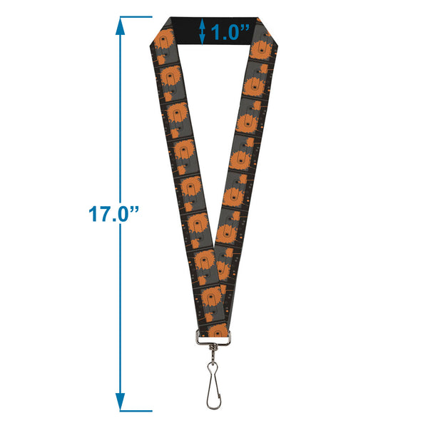 Buckle-Down Lanyard - 1.0" - Cassette Splatter Gray Orange