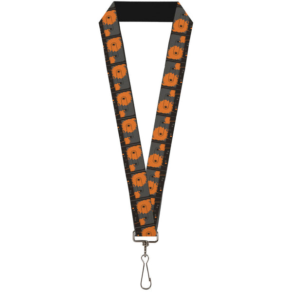Buckle-Down Lanyard - 1.0" - Cassette Splatter Gray Orange
