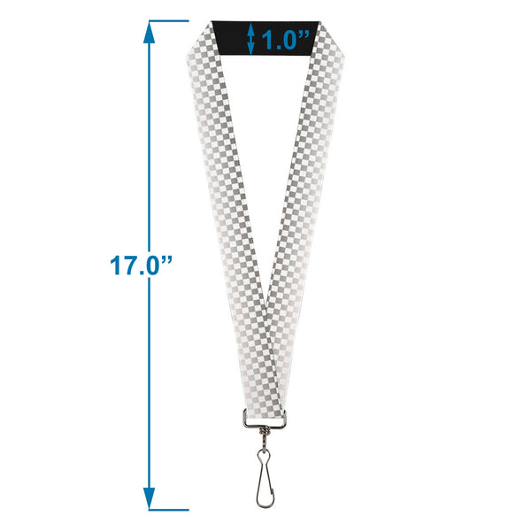 Buckle-Down Lanyard - 1.0" - Checker Black White Fade Out