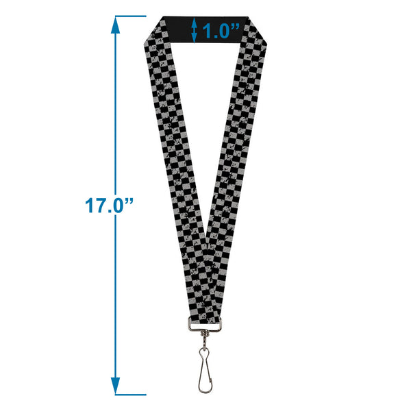 Buckle-Down Lanyard - 1.0" - Checker Weathered Black Gray