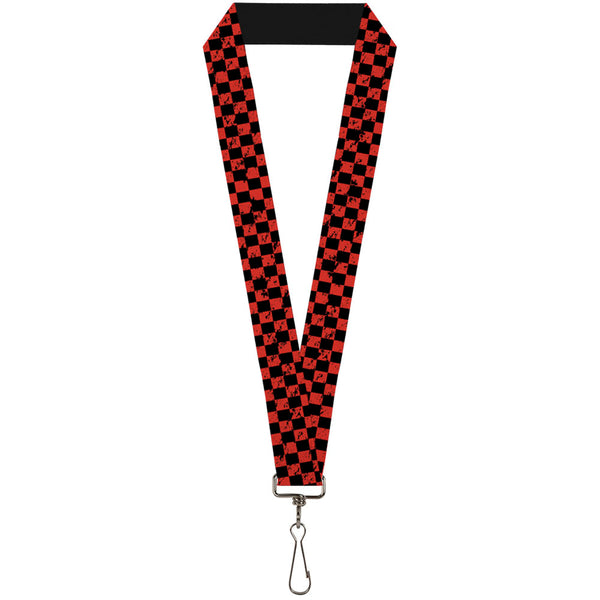 Buckle-Down Lanyard - 1.0" - Checker Weathered Black Red