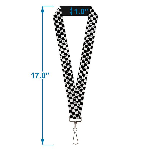 Buckle-Down Lanyard - 1.0" - Checker Weathered Black White