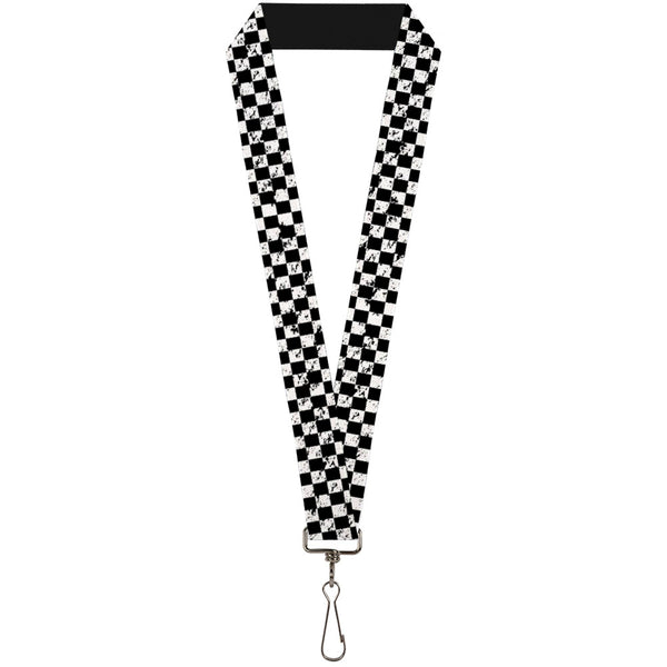 Buckle-Down Lanyard - 1.0" - Checker Weathered Black White