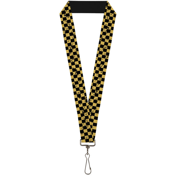 Buckle-Down Lanyard - 1.0" - Checker Weathered Black Yellow