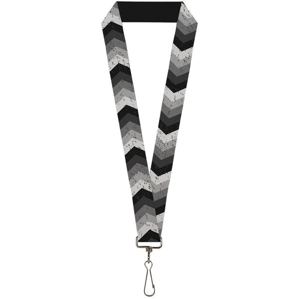 Buckle-Down Lanyard - 1.0" - Chevron Weathered Black Grays