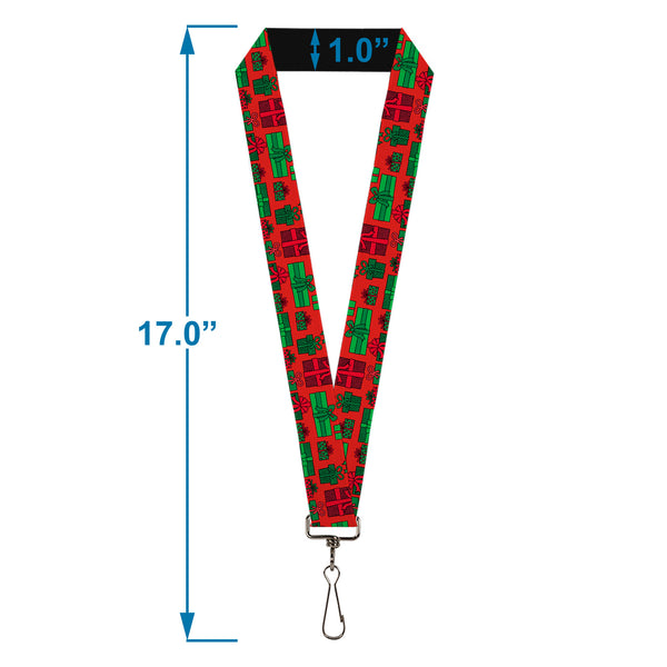 Buckle-Down Lanyard - 1.0" - Christmas Holiday Gifts Packaged Red/Greens
