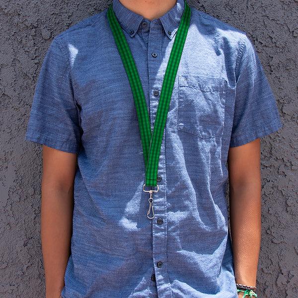 Buckle-Down Lanyard - 1.0" - Christmas Pajama Plaid Greens