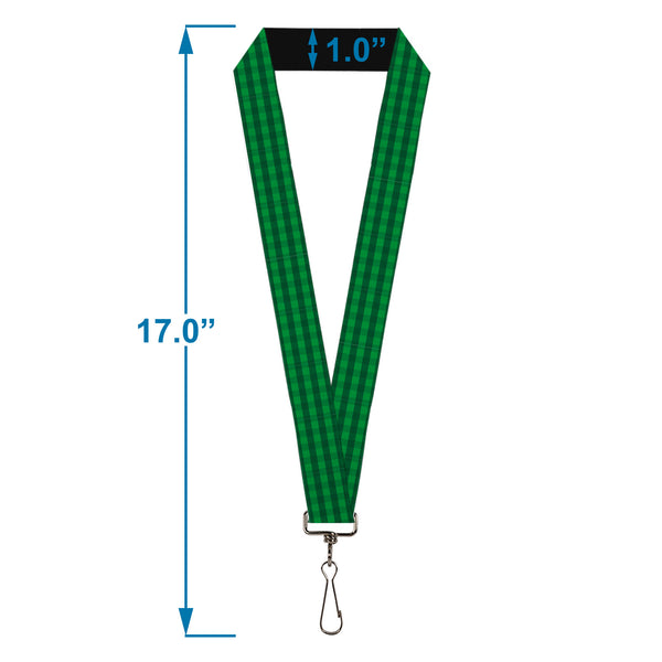 Buckle-Down Lanyard - 1.0" - Christmas Pajama Plaid Greens