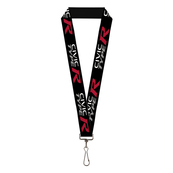 Buckle-Down Lanyard - 1.0" - CIVIC TYPE R Black/White/Gray/Red