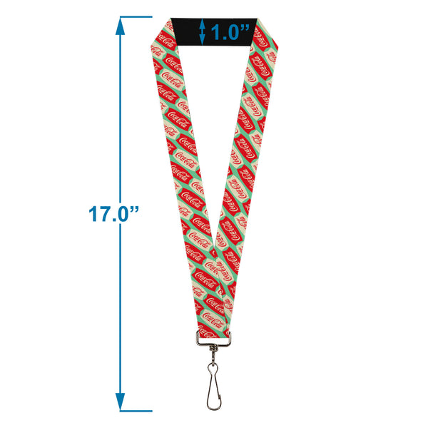 Buckle-Down Lanyard - 1.0" - Coca-Cola Script Marquee Logo Green/Red/White