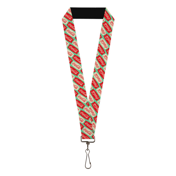 Buckle-Down Lanyard - 1.0" - Coca-Cola Script Marquee Logo Green/Red/White