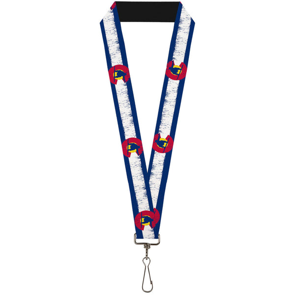 Buckle-Down Lanyard - 1.0" - Colorado Flag Snowboarder Weathered