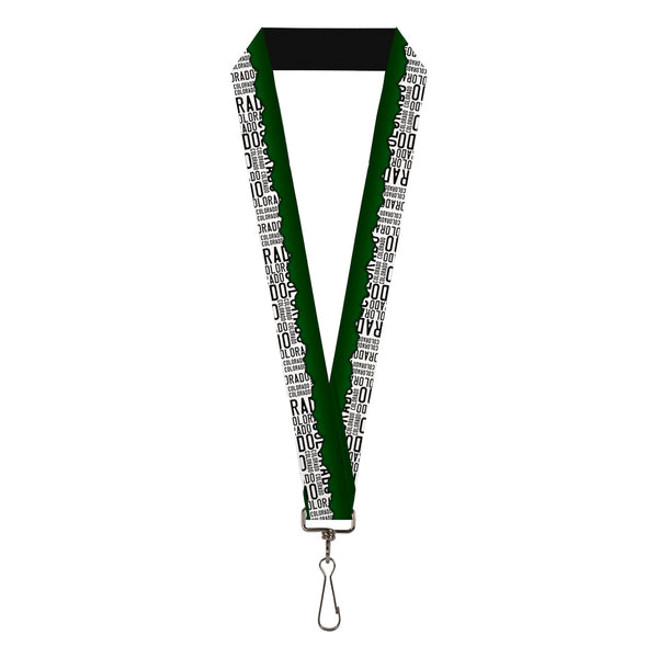 Buckle-Down Lanyard - 1.0" - Colorado Mountains Green White Black Text