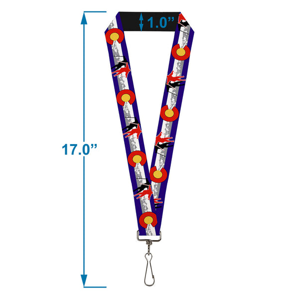 Buckle-Down Lanyard - 1.0" - Colorado Skier1 Red Mountains