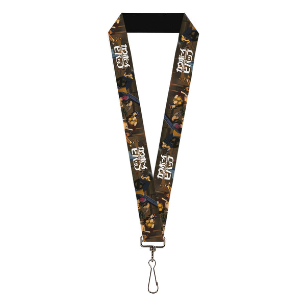 Buckle-Down Lanyard - 1.0" - COWBOY BEBOP Jet Black and Crew Bonsai Tree Scene and Title Logo