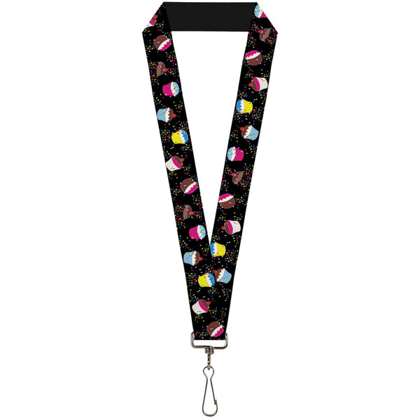 Buckle-Down Lanyard - 1.0" - Cupcake Sprinkles Black Multi Color
