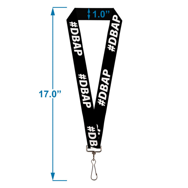 Buckle-Down Lanyard - 1.0" - #DBAP Hash Tag Text Black/White