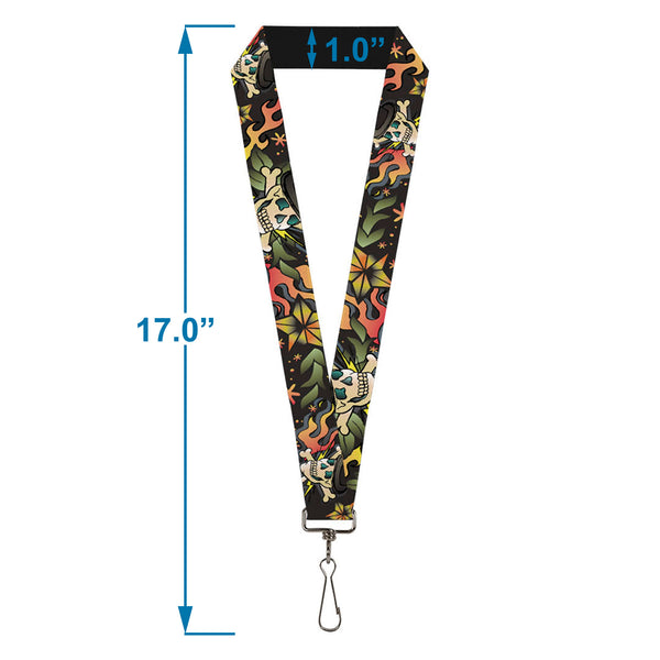 Buckle-Down Lanyard - 1.0" - Death Or Glory CLOSE-UP Black