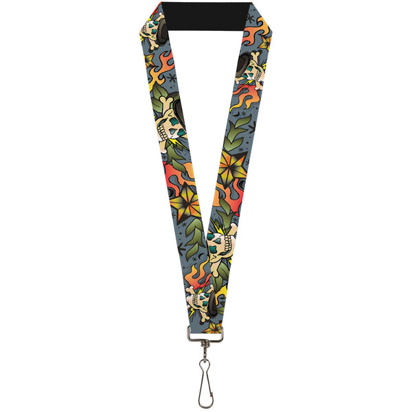 Buckle-Down Lanyard - 1.0" - Death or Glory CLOSE-UP Gray