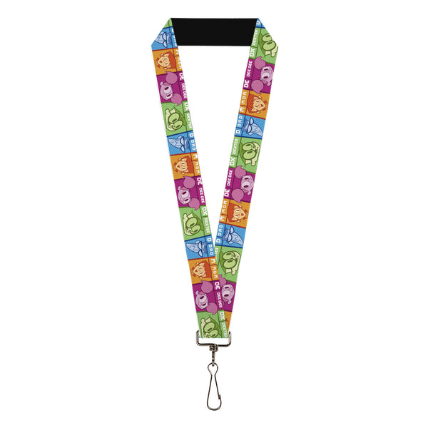 Buckle-Down Lanyard - 1.0" - Dexter's Laboratory Four Character Pose Blocks Multi Color