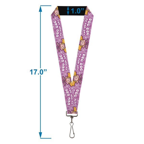 Buckle-Down Lanyard - 1.0" - Dexter's Laboratory THE WAY OF DEE DEE Pose Pinks/White