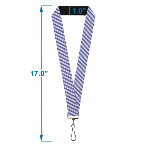 Buckle-Down Lanyard - 1.0" - Diagonal Stripes Pastel Blues